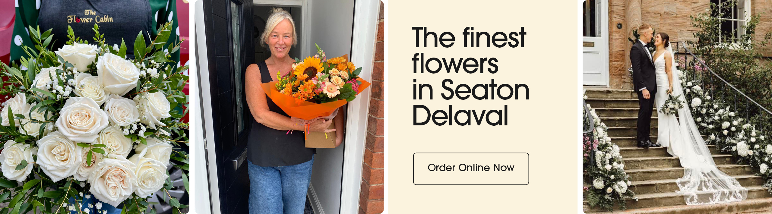 Seasonal bouquets from The Flower Cabin in Seaton Delaval offering same-day delivery